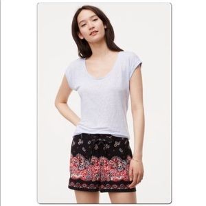 LOFT Sunrise Paisley Fluid Shorts